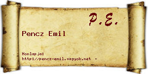 Pencz Emil névjegykártya